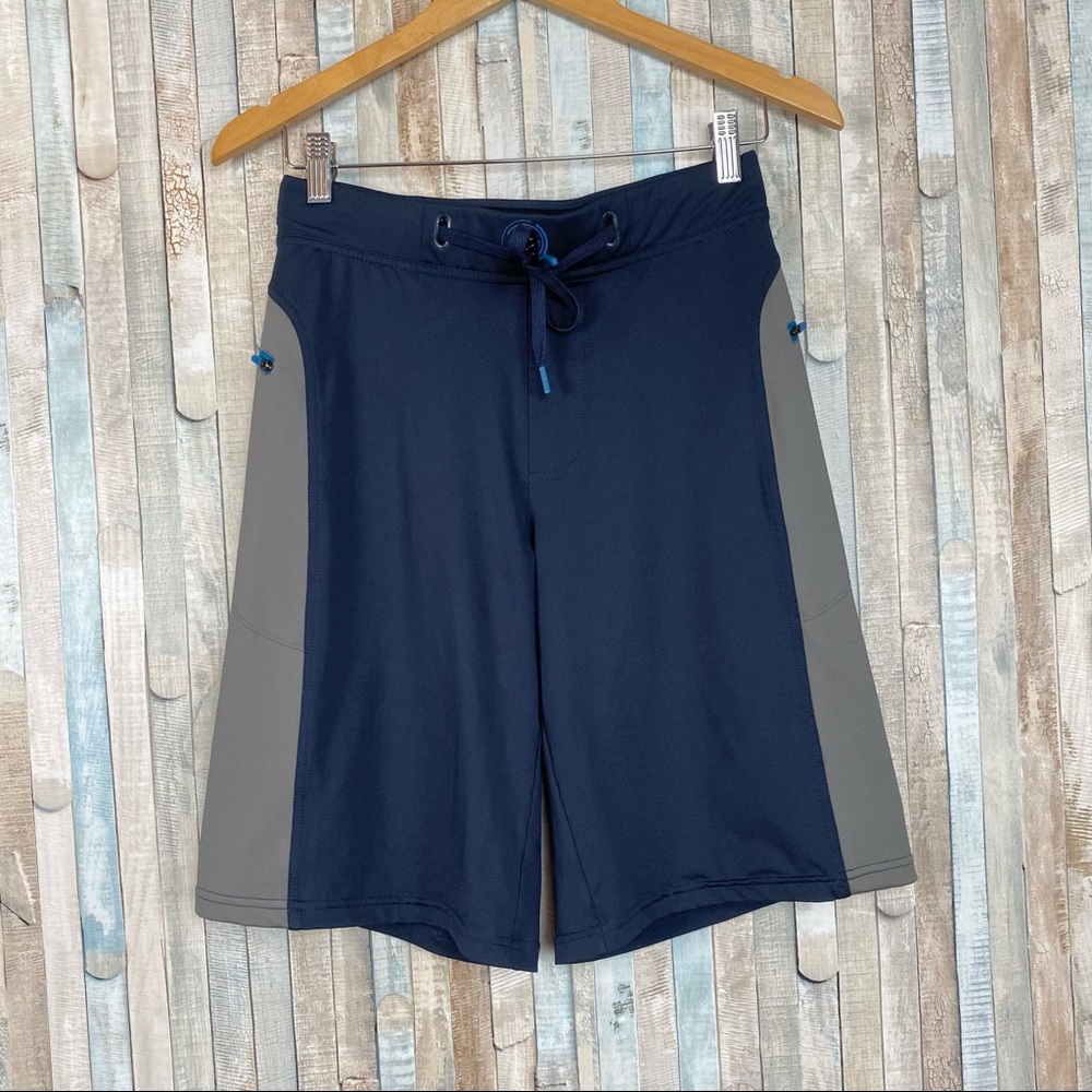 Hylete XS Helix II Navy Gray Shorts Athletic Work Out Training Flex Knit Mens